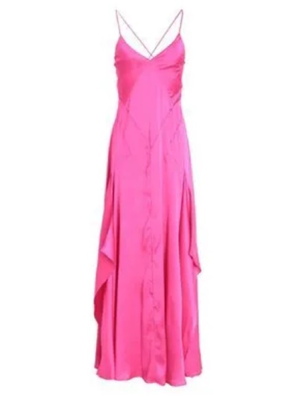 TOPSHOP Hot Pink Fuchsia Satin Slip Maxi Dress Size 10 New with tags